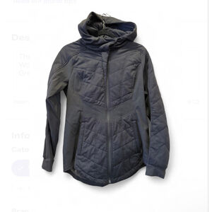 The North Face Pseudio Hooded Jacket Womens Black Size M Full Zip Quilted